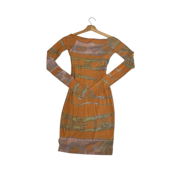 SKIMS Jelly Sheer Off Shoulder Tie Dye Mesh Mini Dress Women’s Small Rare NWT - Picture 6 of 14